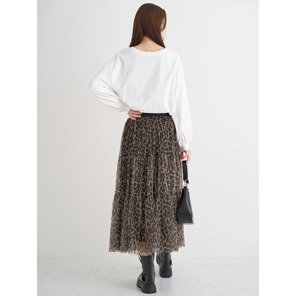 チュールティアードスカート(レオパード柄・迷彩柄)9