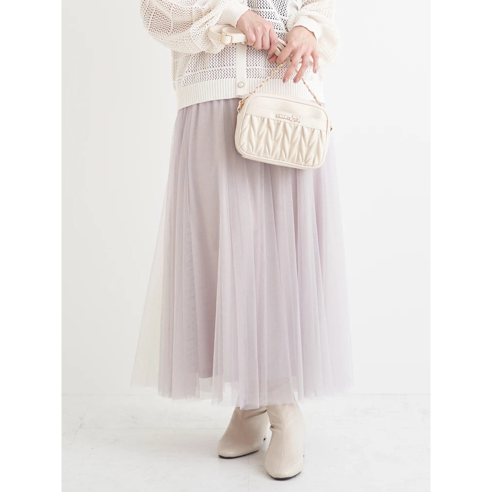 チュールロングスカート