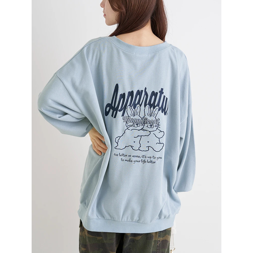 BACKウサギ刺繍プルオーバー