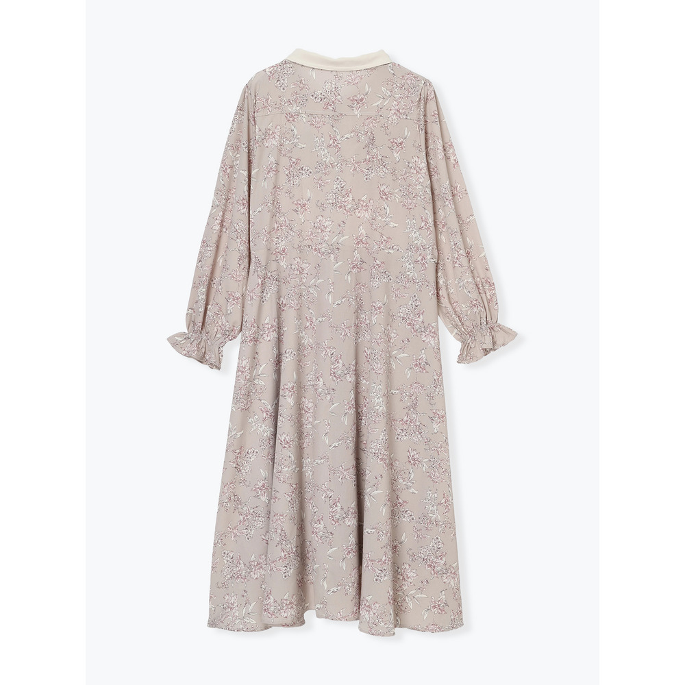 ポケットリボンハーフZIPワンピース(無地・花柄)19