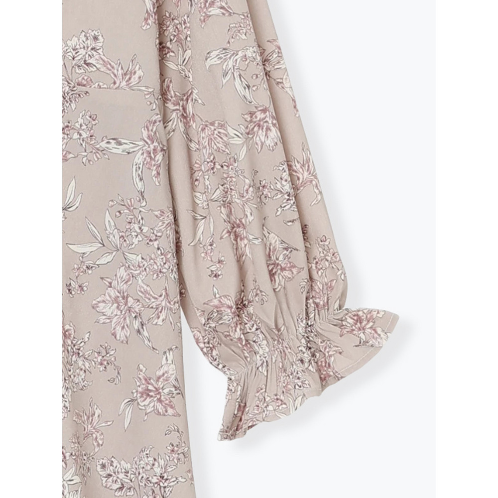 ポケットリボンハーフZIPワンピース(無地・花柄)21