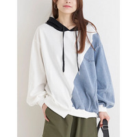 デニム切り替えBACKロゴパーカー