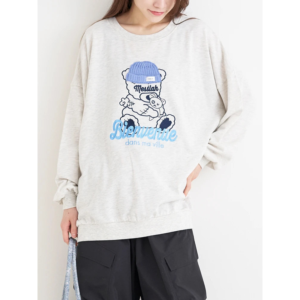 ニット帽くま刺繍裏毛プルオーバー11