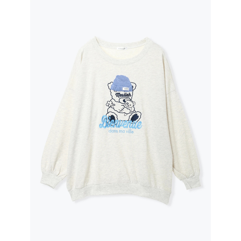 ニット帽くま刺繍裏毛プルオーバー15