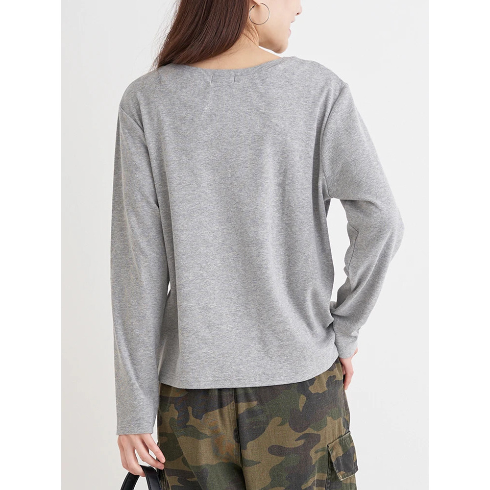 ハートロゴ×レースアップ リブロングTシャツ4