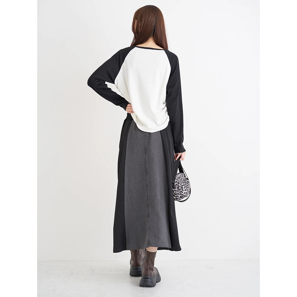 ネコプリント ラグランリブロングTシャツ10