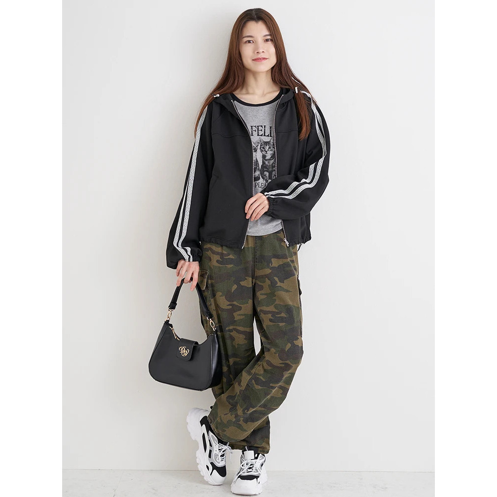 ネコプリント ラグランリブロングTシャツ19