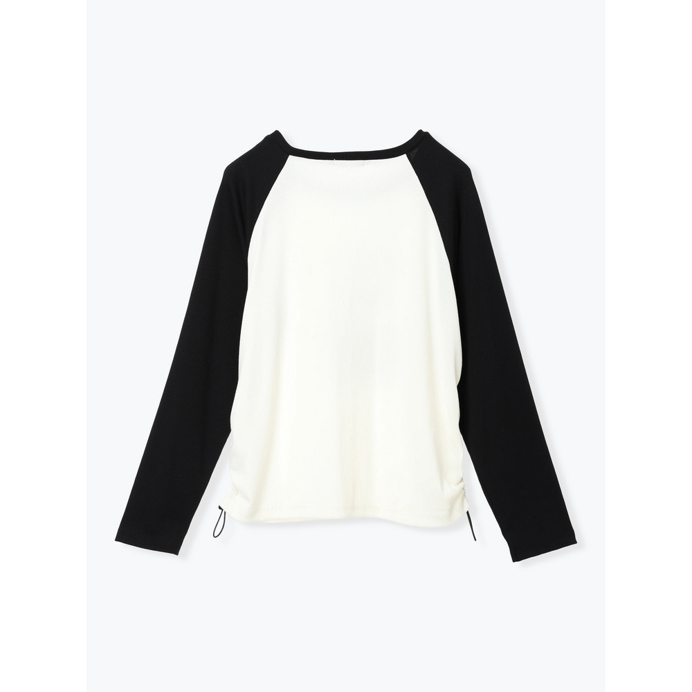 ネコプリント ラグランリブロングTシャツ24