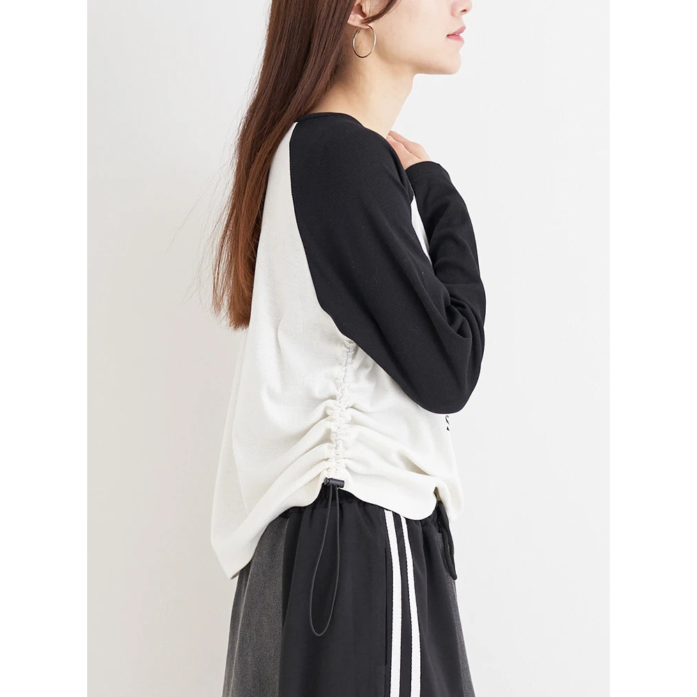 ネコプリント ラグランリブロングTシャツ4