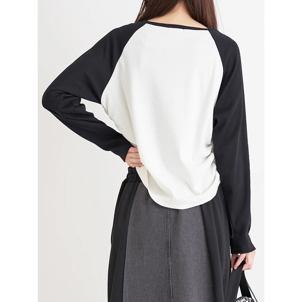 ネコプリント ラグランリブロングTシャツ5