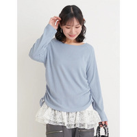 [SET]裾ドロストリブトップス×裾フリルキャミソール