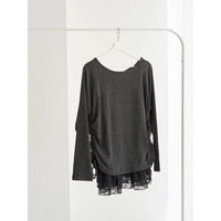 [SET]裾ドロストリブトップス×裾フリルキャミソール