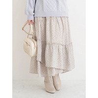 花柄アシメティアードスカート