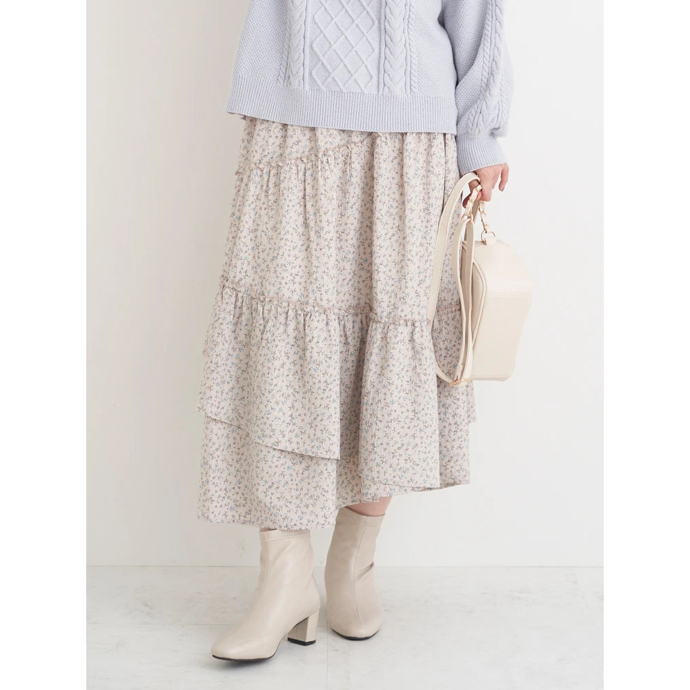 花柄アシメティアードスカート2