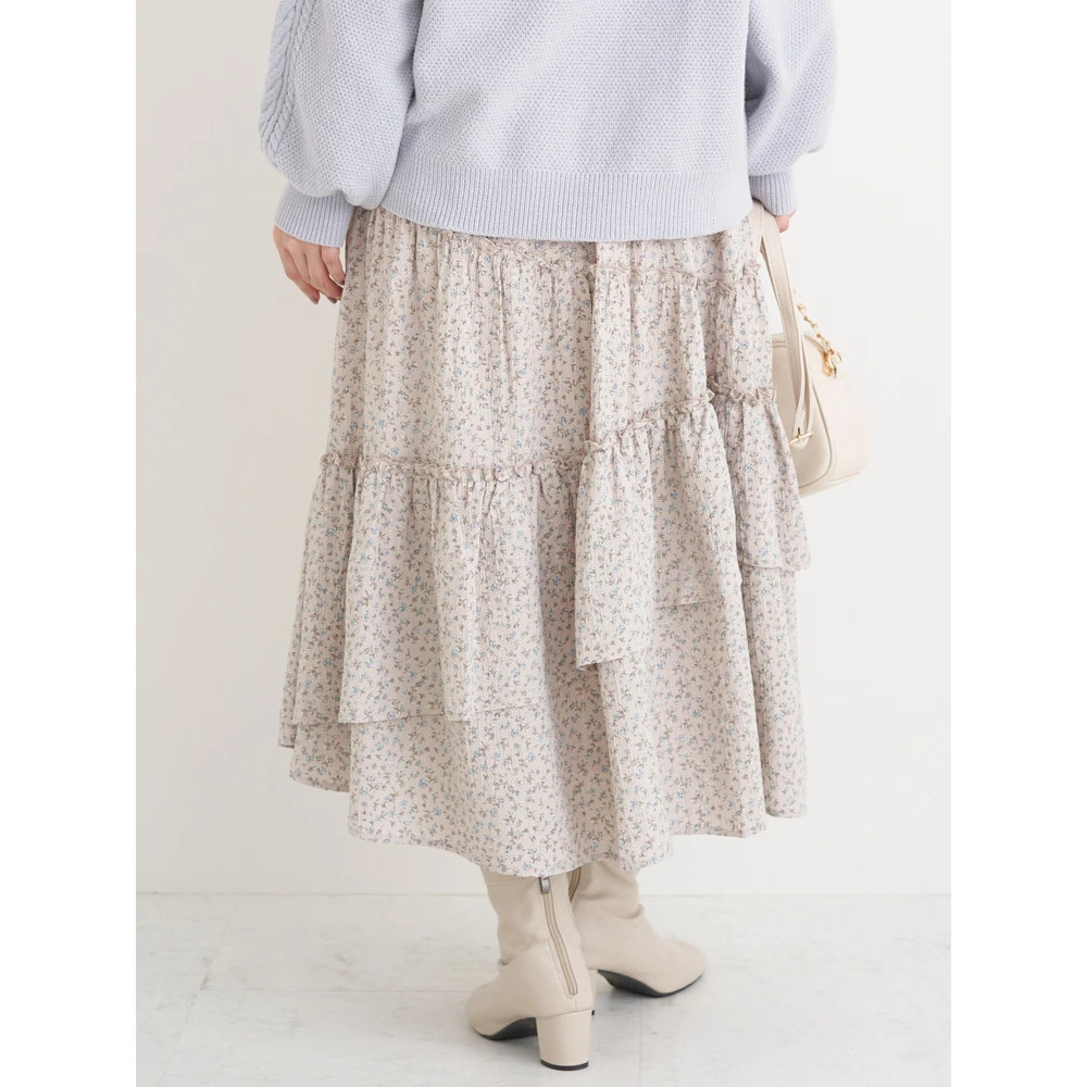 花柄アシメティアードスカート4