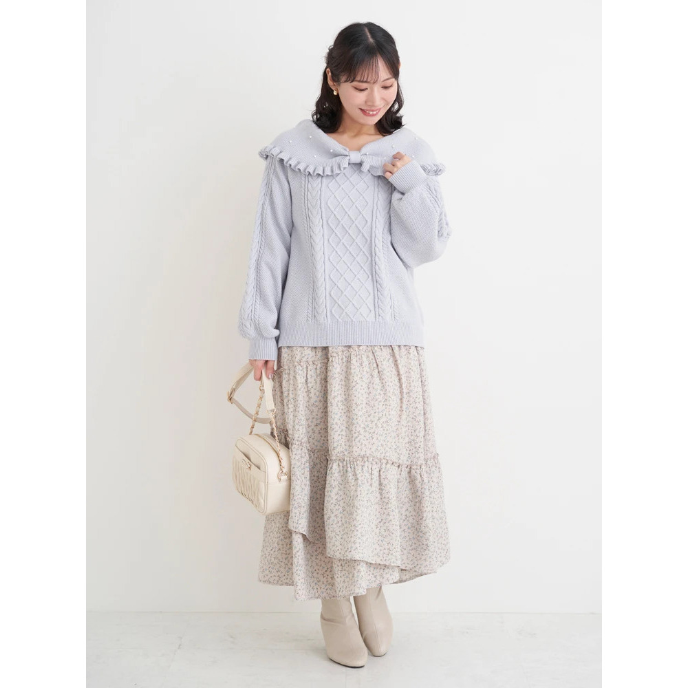 花柄アシメティアードスカート6