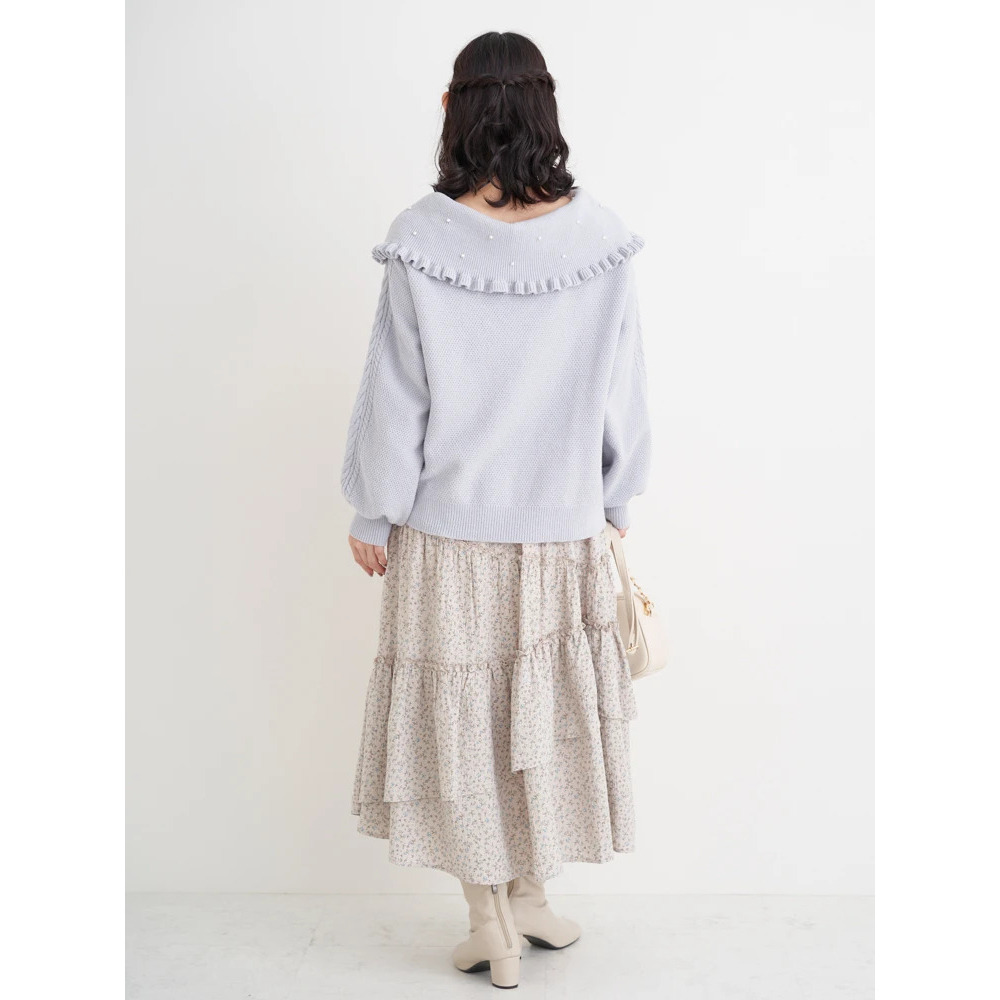 花柄アシメティアードスカート9