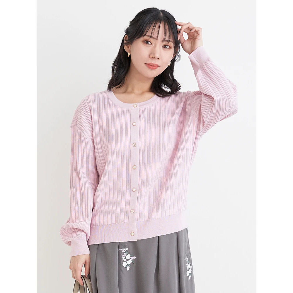 マルチパールボタンニットカーディガン1