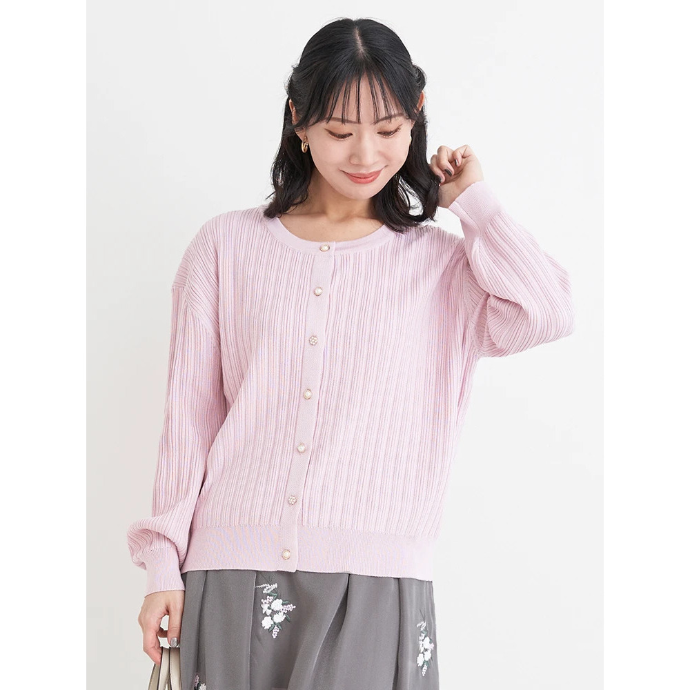 マルチパールボタンニットカーディガン1