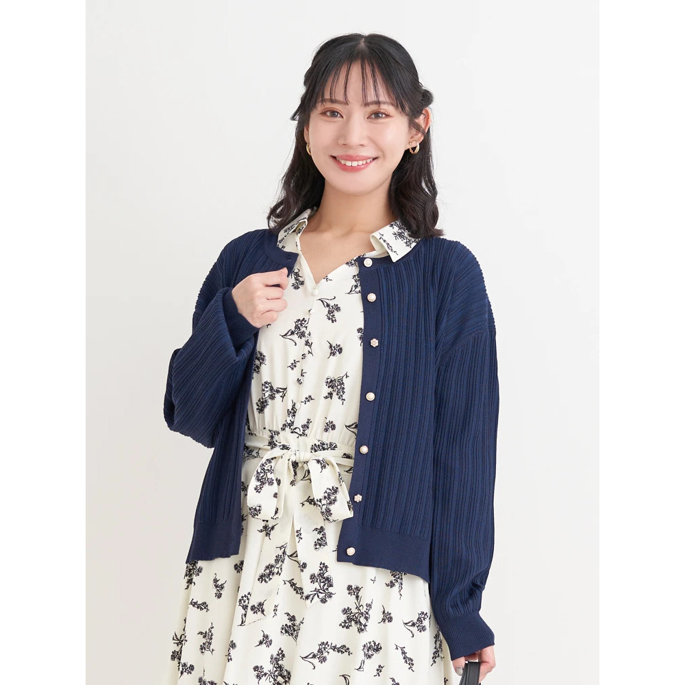 マルチパールボタンニットカーディガン1