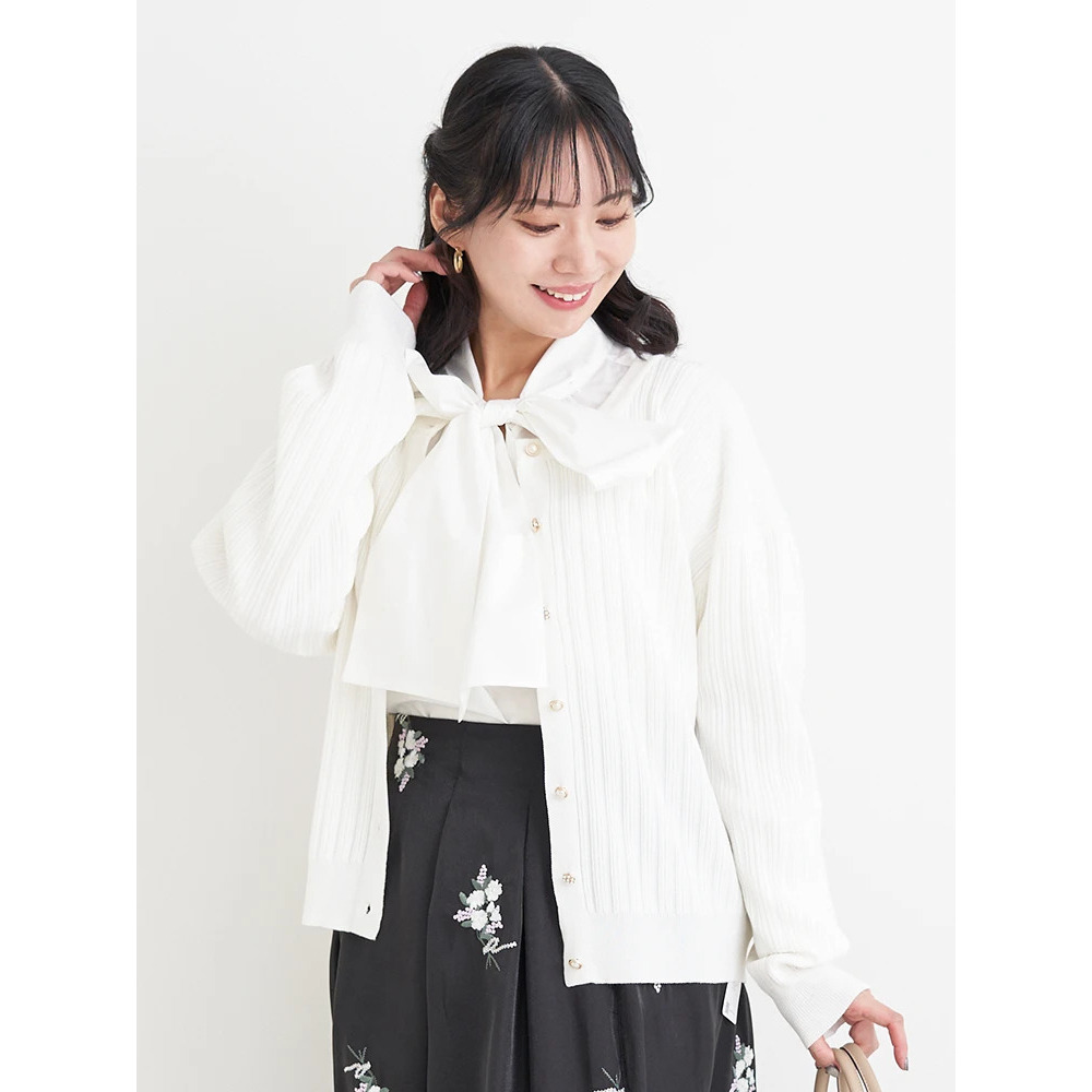 マルチパールボタンニットカーディガン1