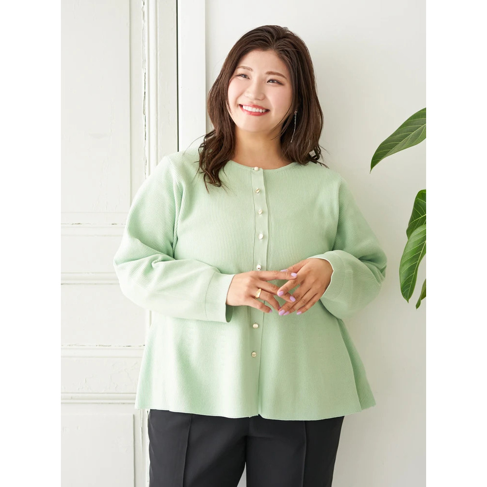 【Sasaki Mikiコラボ】ペプラムスポンディッシュニットカーディガン