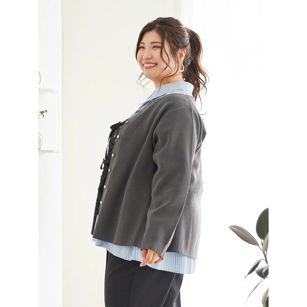 【Sasaki Mikiコラボ】ペプラムスポンディッシュニットカーディガン30