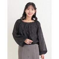 【WEB限定】フラワーラメ刺繍オフショルブラウス