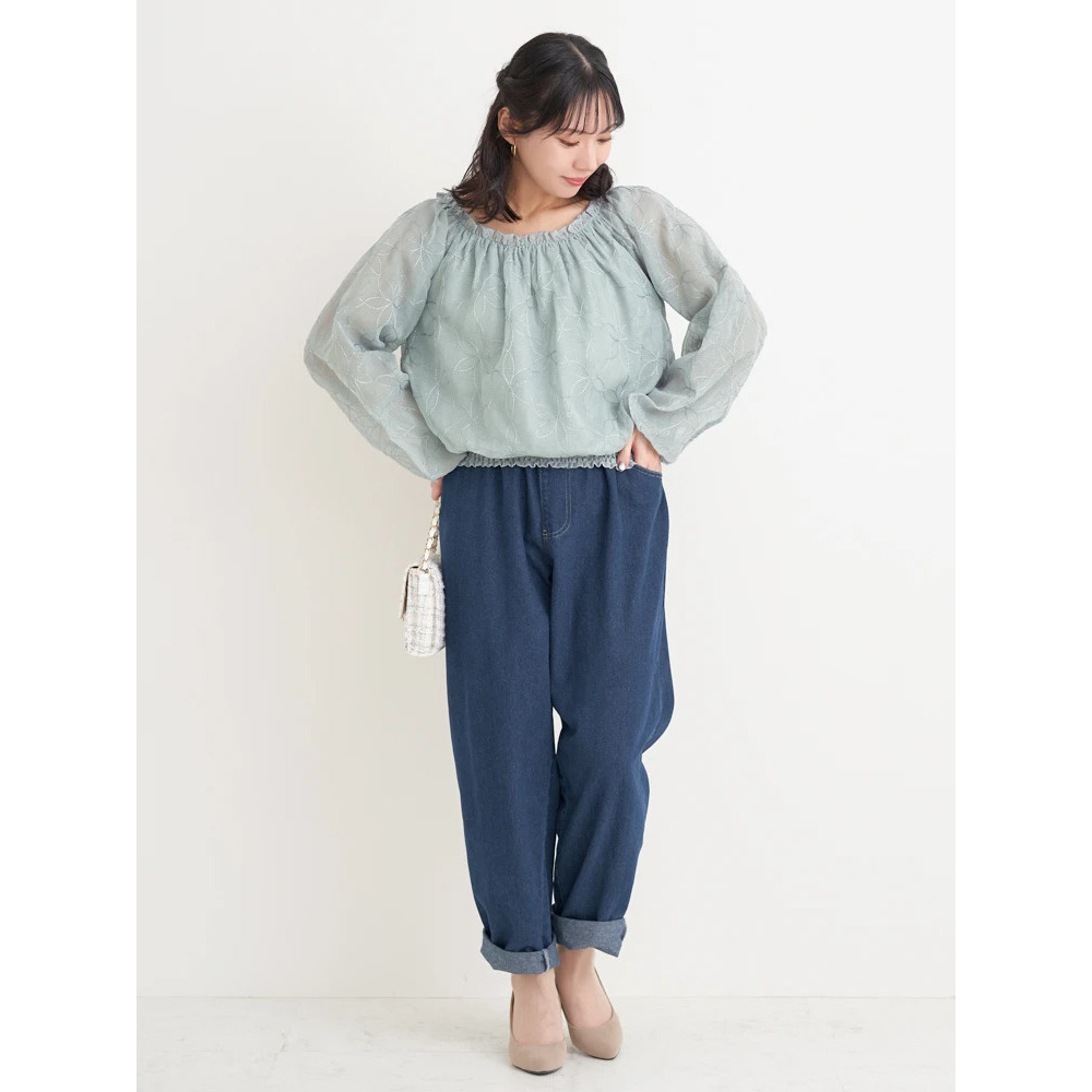 【WEB限定】フラワーラメ刺繍オフショルブラウス11