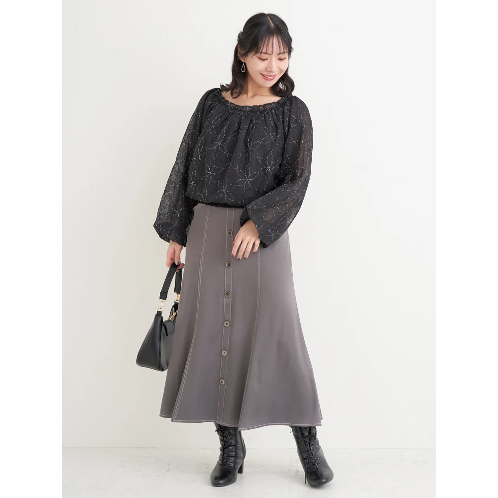 【WEB限定】フラワーラメ刺繍オフショルブラウス16