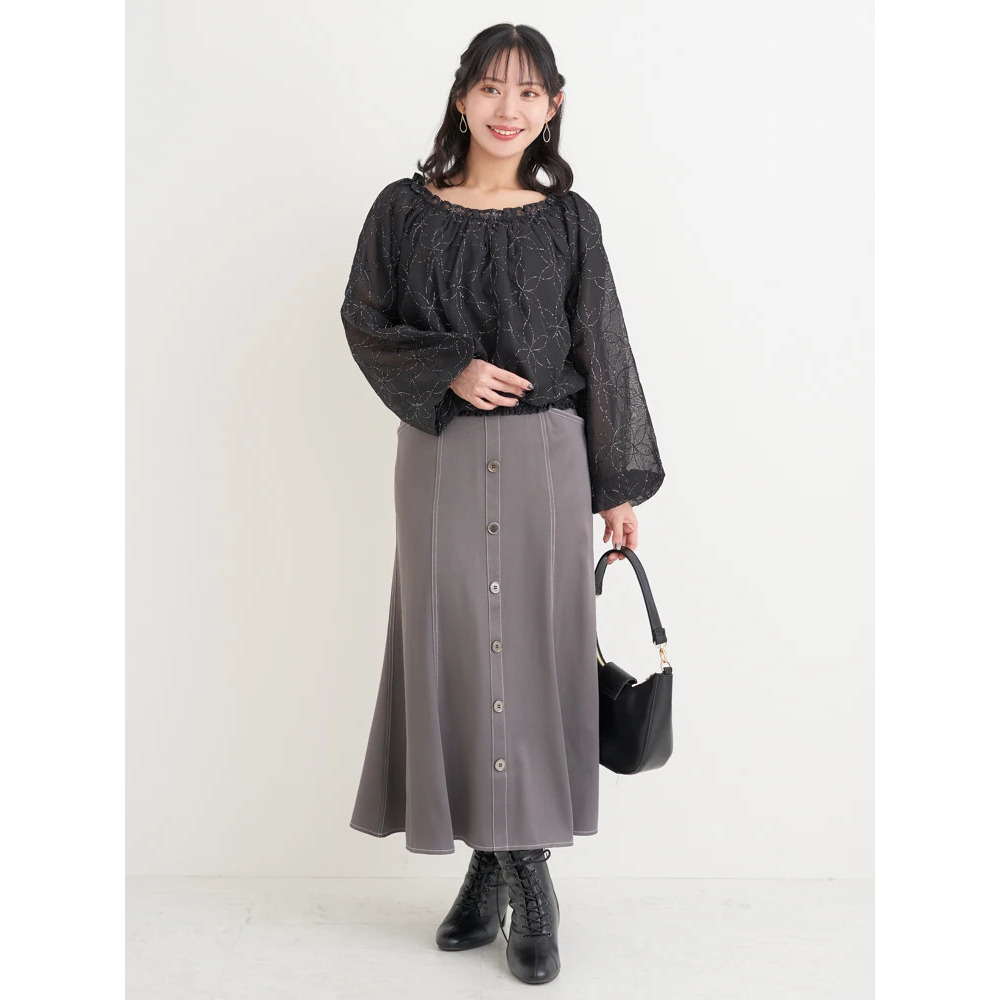 【WEB限定】フラワーラメ刺繍オフショルブラウス17