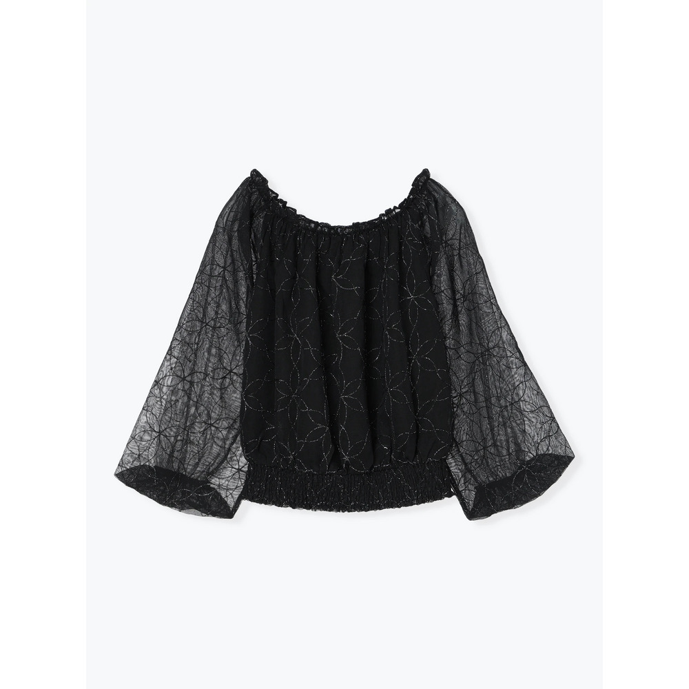 【WEB限定】フラワーラメ刺繍オフショルブラウス18