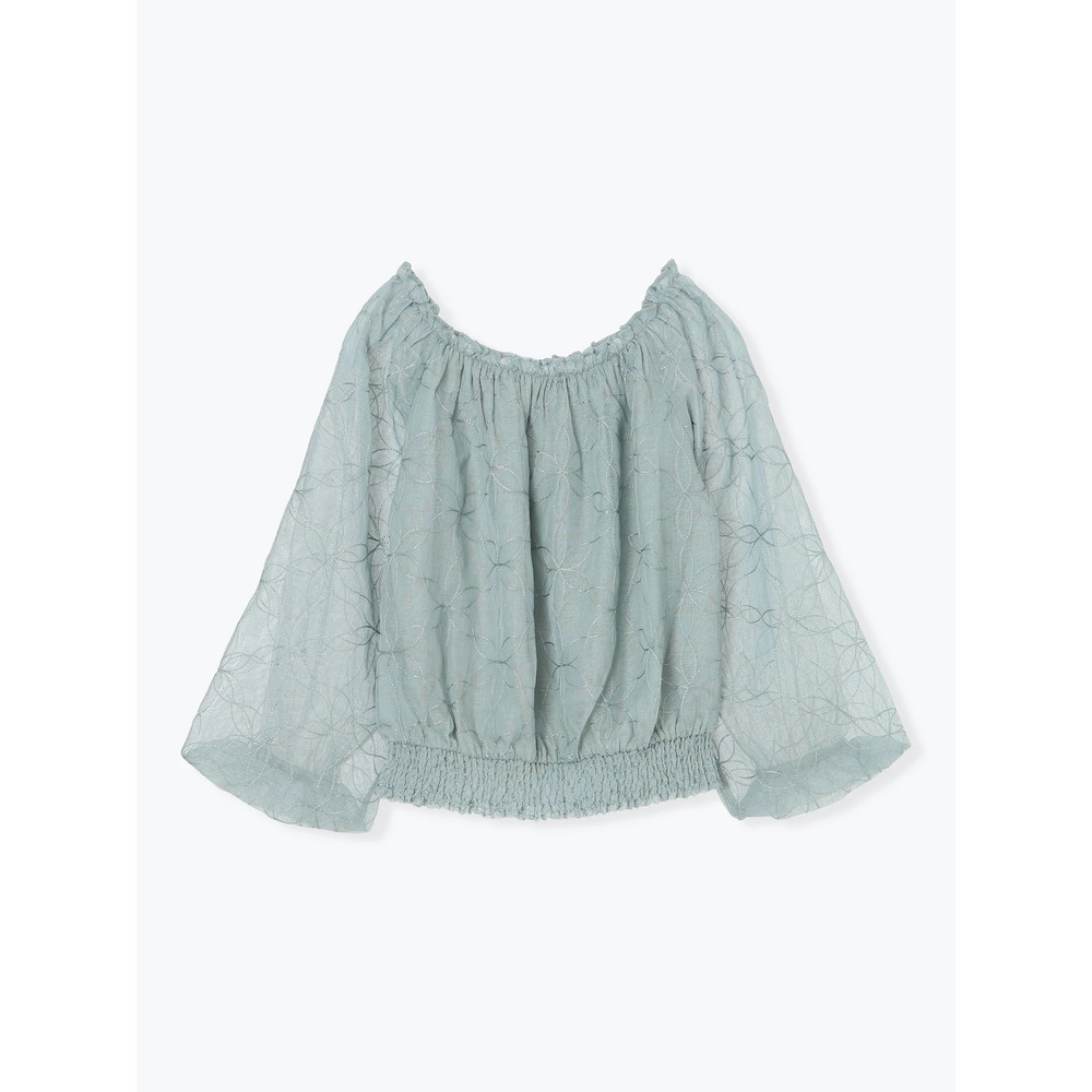 【WEB限定】フラワーラメ刺繍オフショルブラウス20