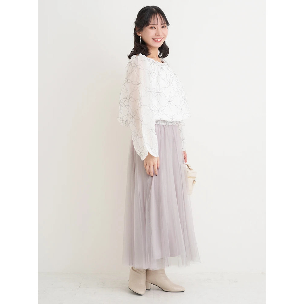 【WEB限定】フラワーラメ刺繍オフショルブラウス8