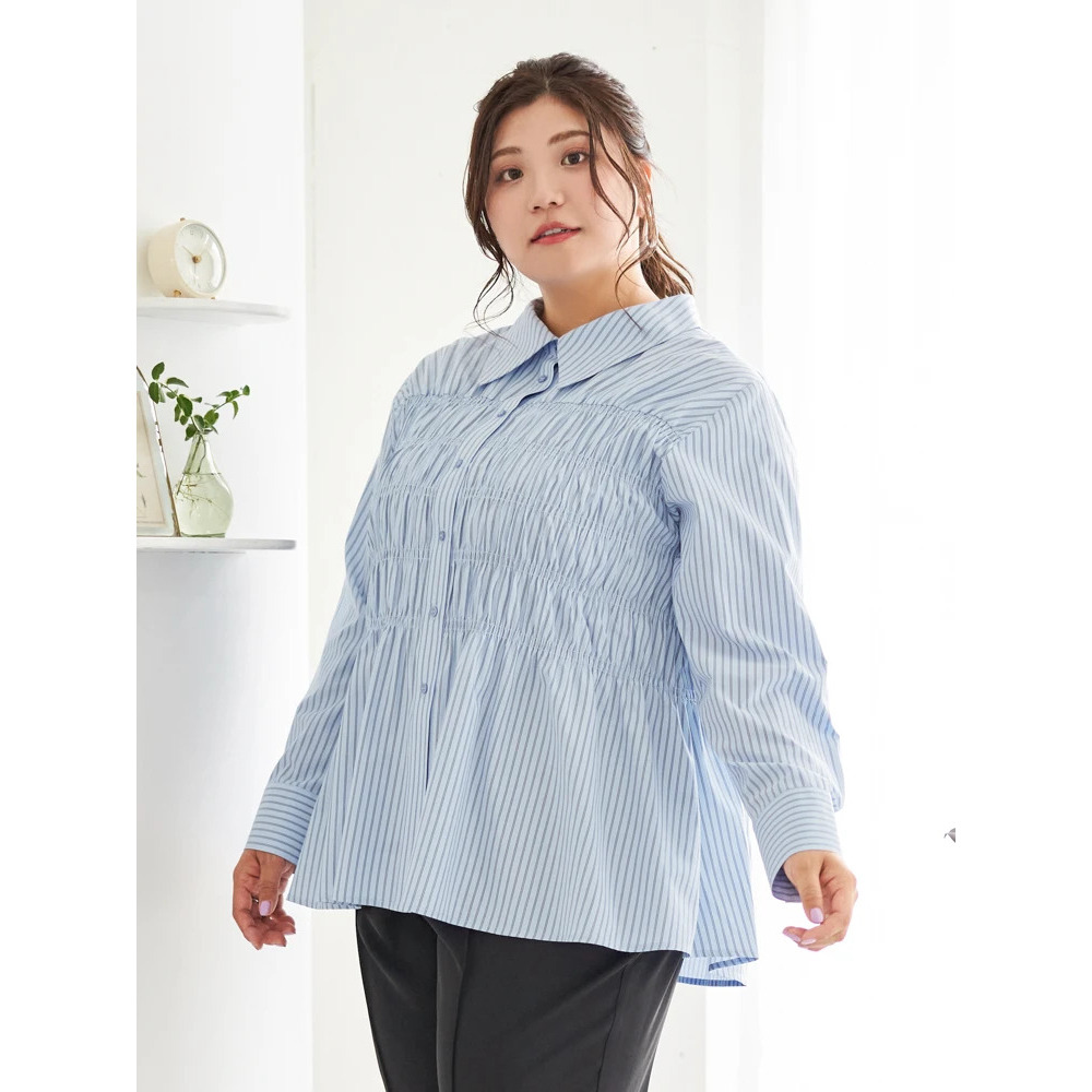 【Sasaki Mikiコラボ】ストライプシャーリングブラウス16