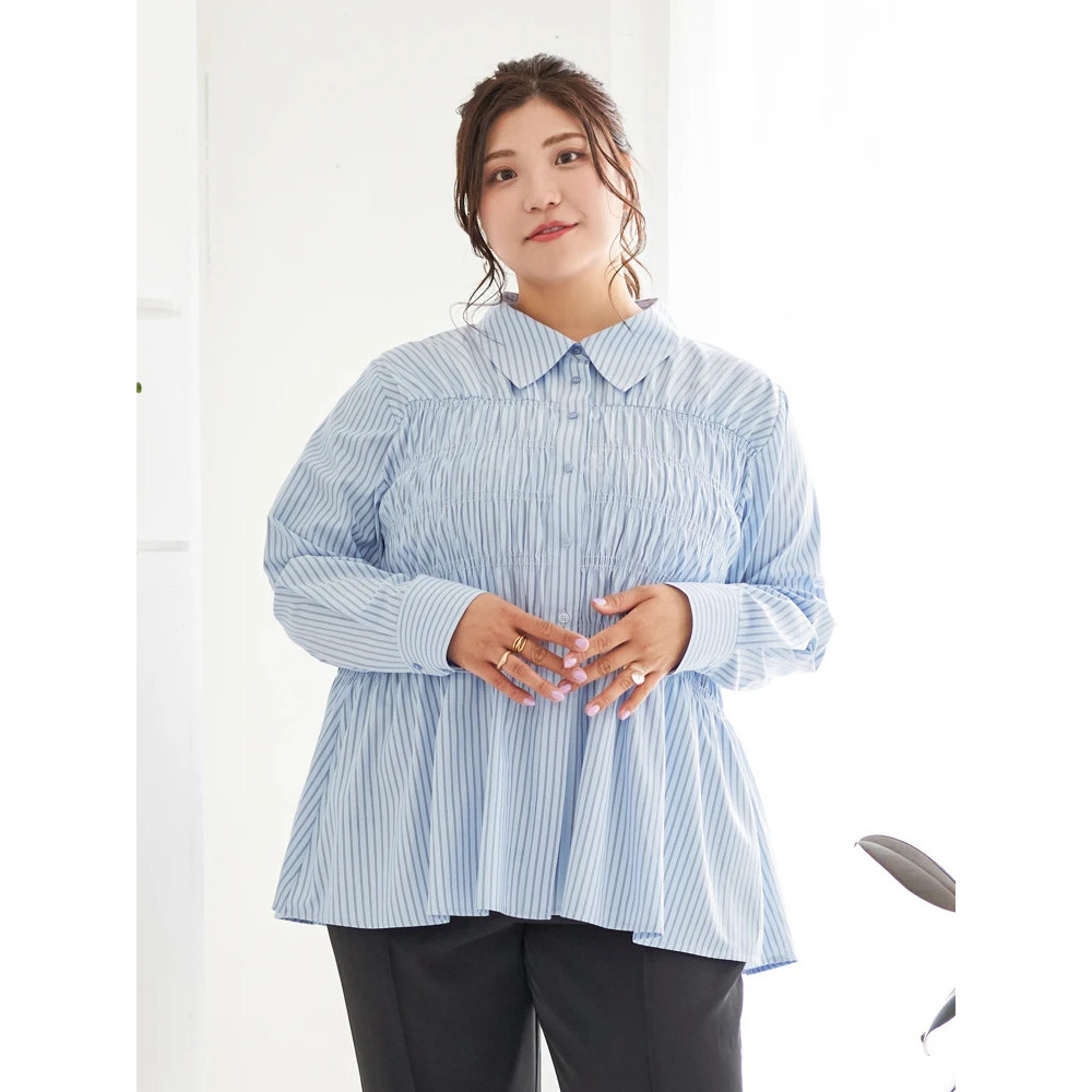 【Sasaki Mikiコラボ】ストライプシャーリングブラウス17