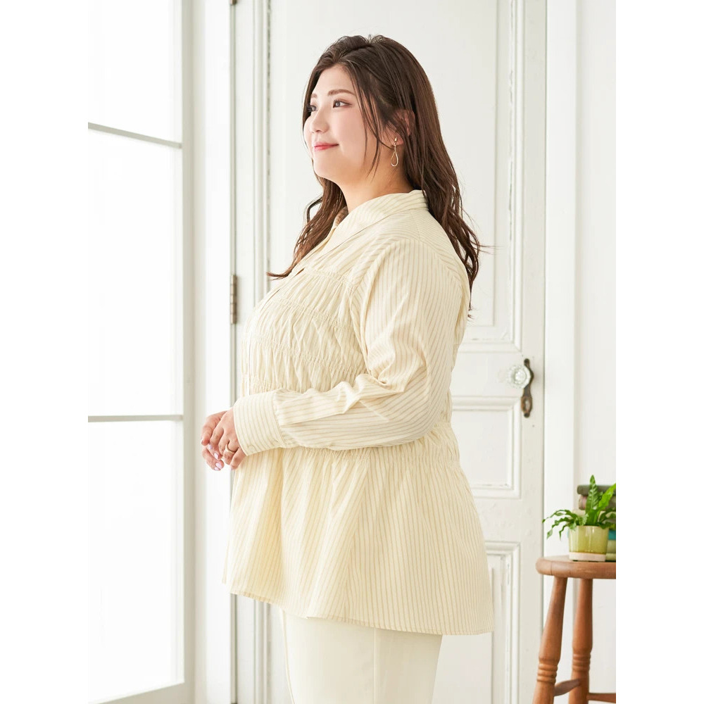 【Sasaki Mikiコラボ】ストライプシャーリングブラウス3