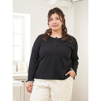 【Sasaki Mikiコラボ】前後2Way配色ヘンリーネックトップス