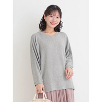 ネックレス付きリブラメニットドルマンプルオーバー