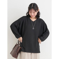 ネックレス付きリブラメニットドルマンプルオーバー