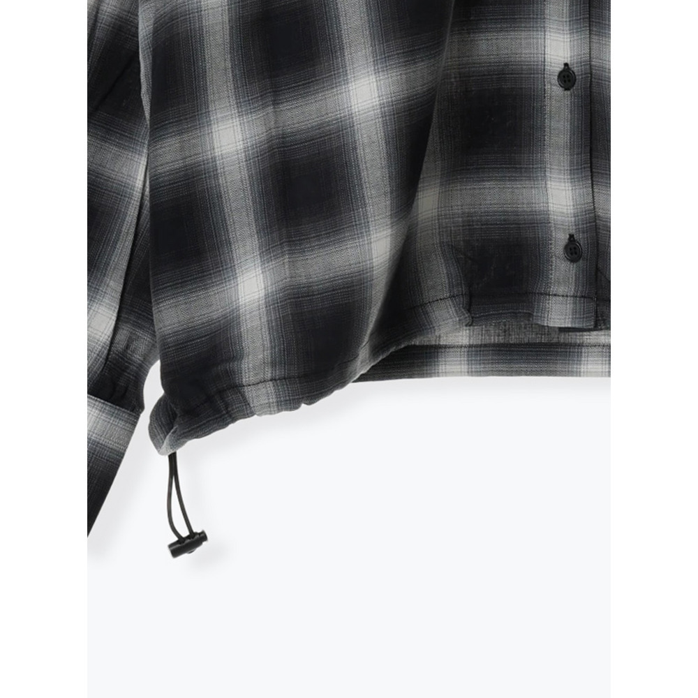 【WEB限定】チェック柄フードドロストシャツ21