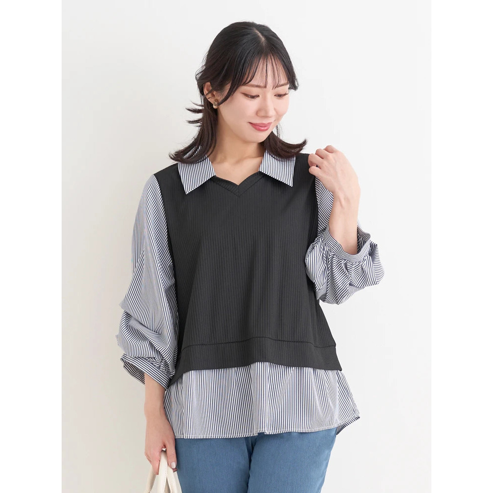 ベストドッキングプルオーバー(無地/ストライプ柄)11