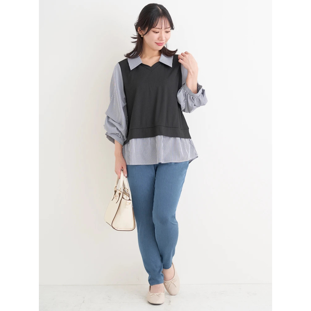 ベストドッキングプルオーバー(無地/ストライプ柄)16