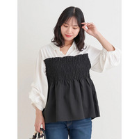 シャツドッキングトップス(無地/ストライプ柄/チェック柄)