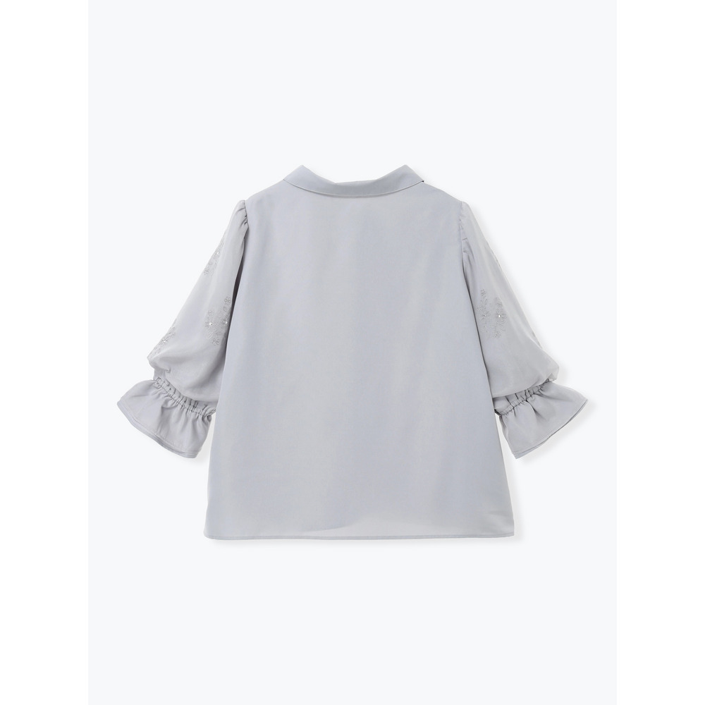 袖フラワー刺繍×ラインストーンブラウス17