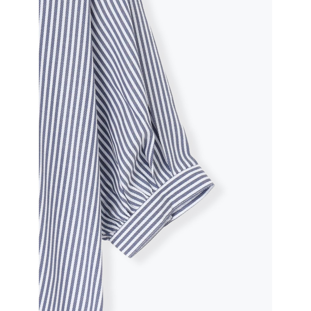 BACKレースアップストライプ柄裾タックスキッパーシャツ23