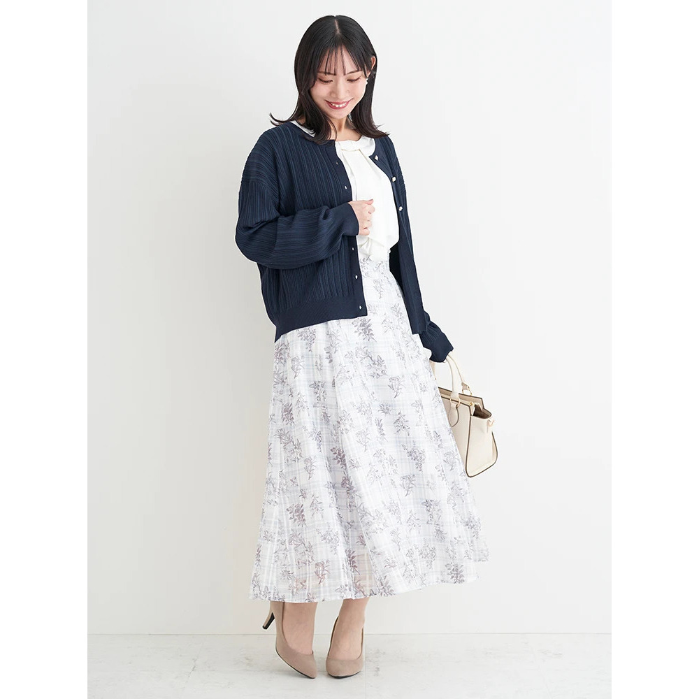 シャドーチェック花柄プリントスカート27