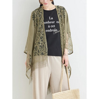 レースポンチョカーディガン