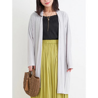 【吸水速乾・UVケア】ランダムリブトッパーカーディガン