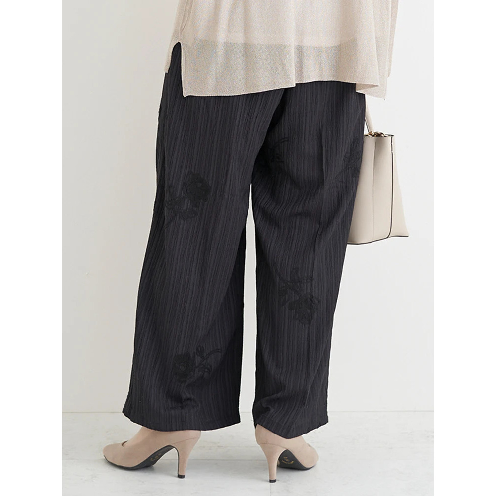 フラワー刺繍ワイドパンツ19